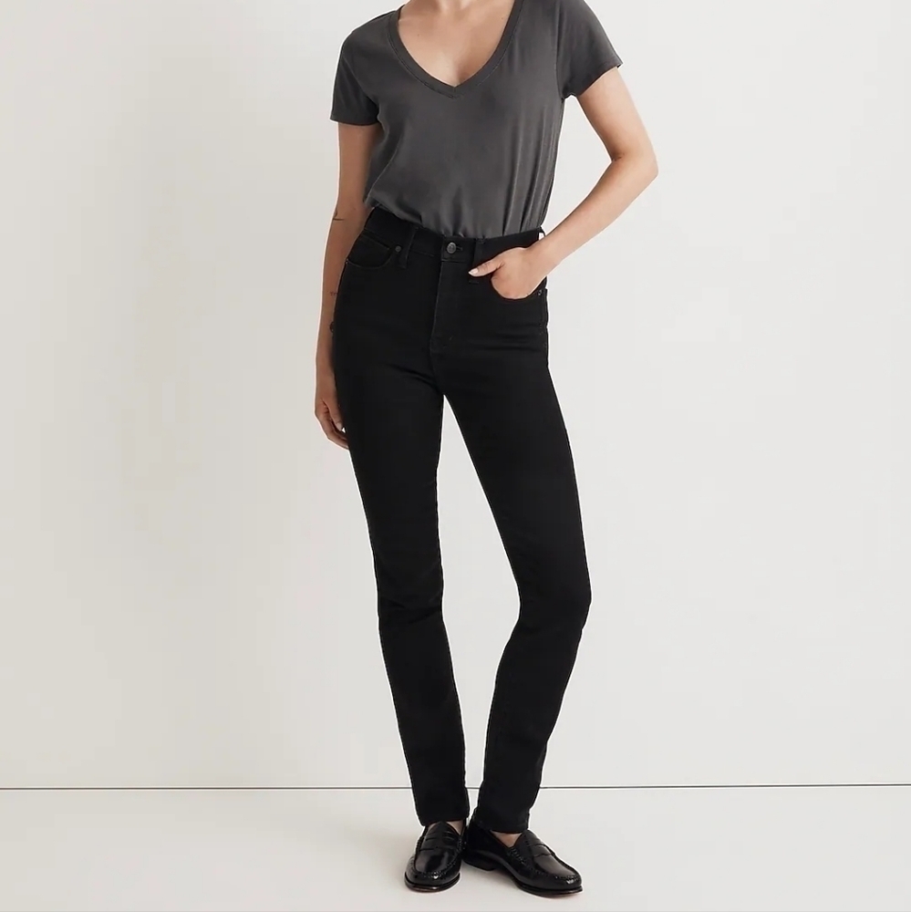 Madewell Petite Stovepipe Jeans Black‎ Rinse Wash size 23P NM780 NWT